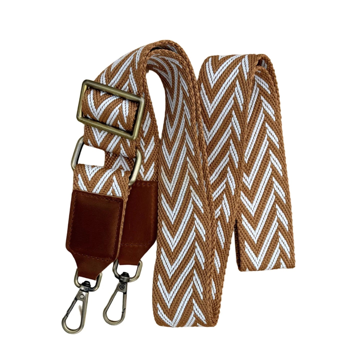 Add Wider Patterned Strap | Light Brown